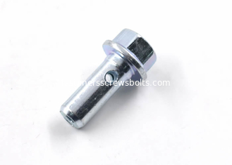 China High Strength Mild Steel Dowel Pin , Flat Headed Cylindrical Pin Blue White Color supplier