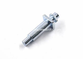China Galvanized Custom Made Steel Pins with Straight Knurls and Positioning End supplier