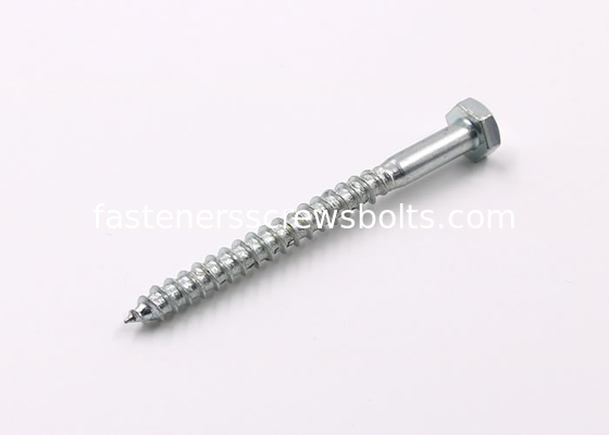 Hex Head Mild Steel Wood Screws DIN571 Zinc Plated Blue White Color supplier