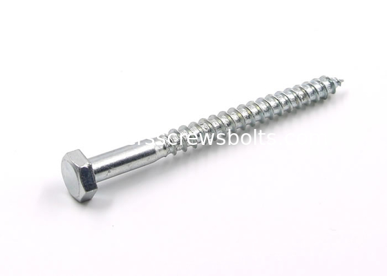 Hex Head Mild Steel Wood Screws DIN571 Zinc Plated Blue White Color supplier