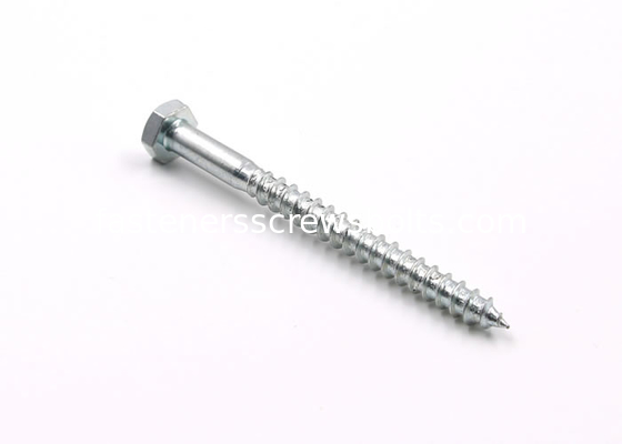 Hex Head Mild Steel Wood Screws DIN571 Zinc Plated Blue White Color supplier