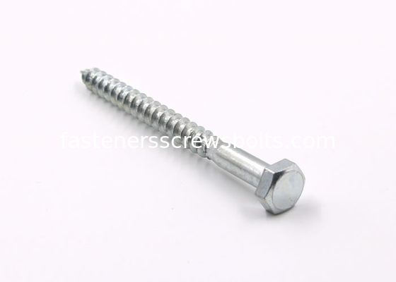 Hex Head Mild Steel Wood Screws DIN571 Zinc Plated Blue White Color supplier