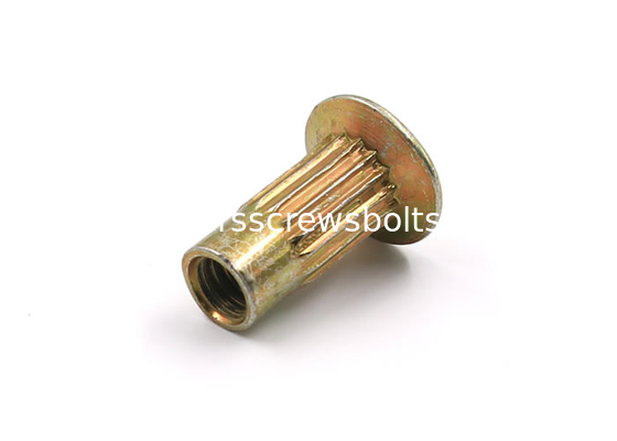 Zinc Plated Flat Head Blind Nut with Straight Knurls Used Construction Fields supplier