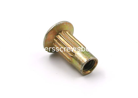 Zinc Plated Flat Head Blind Nut with Straight Knurls Used Construction Fields supplier