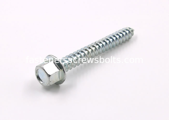 Galvanized Hardened Indented Hexagon Flange Head  Self Tapping Screws with Cone Point supplier