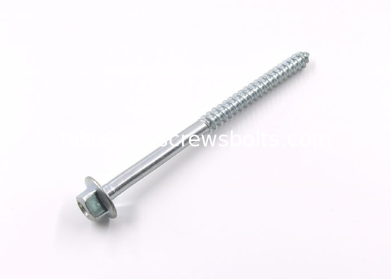Zinc Plated Q195 Steel Wood Screws , Flange Hexagon Head Wood Screws supplier