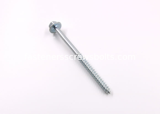 Zinc Plated Q195 Steel Wood Screws , Flange Hexagon Head Wood Screws supplier