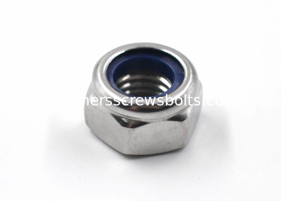 Stainless Steel A2 Prevailing Torque Type Hexagon Thin Nuts with Blue Nylon Insert supplier