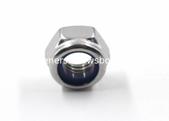 Stainless Steel A2 Prevailing Torque Type Hexagon Thin Nuts with Blue Nylon Insert supplier