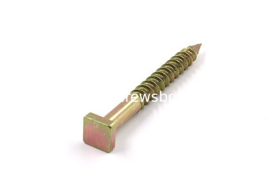 Yellow Zinc Plated  Mild Steel Square Head Concrete Nails Screws supplier