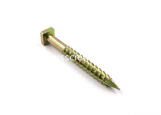 Yellow Zinc Plated  Mild Steel Square Head Concrete Nails Screws supplier