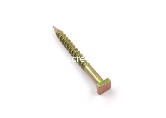 Yellow Zinc Plated  Mild Steel Square Head Concrete Nails Screws supplier