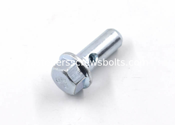 High Strength Mild Steel Dowel Pin , Flat Headed Cylindrical Pin Blue White Color supplier