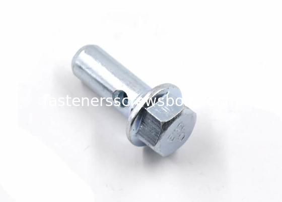 High Strength Mild Steel Dowel Pin , Flat Headed Cylindrical Pin Blue White Color supplier
