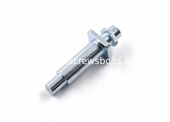 Galvanized Custom Made Steel Pins with Straight Knurls and Positioning End supplier