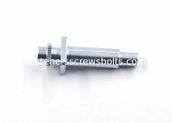 Galvanized Custom Made Steel Pins with Straight Knurls and Positioning End supplier