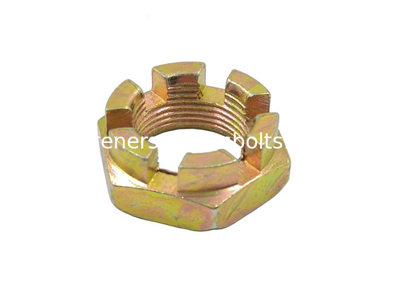 Yellow Zinc Plated M16-M36 Grade 8 Hex Nuts with Slots supplier