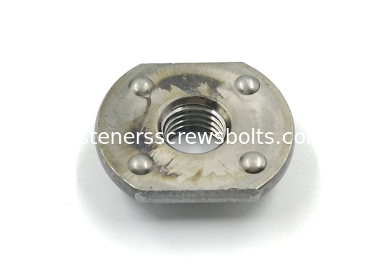 Plain Mild Steel T Weld Nuts with 4 Projection Points M6-M12 for Vehicles supplier